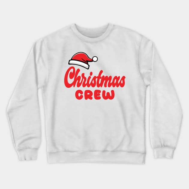 Christmas Crew Red Text Typography Crewneck Sweatshirt by JaussZ